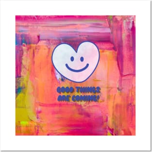 Smiling heart face, good things are coming Posters and Art